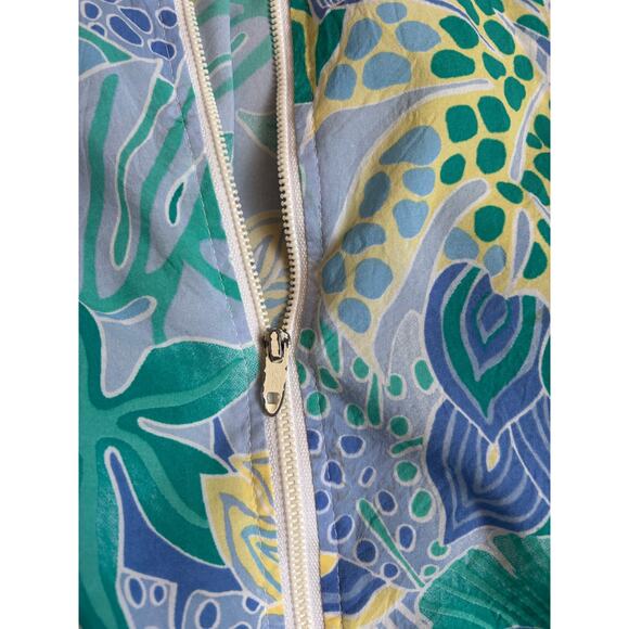 Vintage Retro 1980s/90s Cricket Lane Polyester Windbreaker - Jungle Leaves - Picture 4 of 10